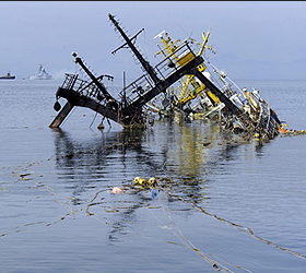 В Охотском море затонуло российское судно