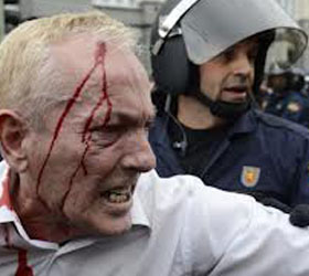 В Мадриде произошло столкновение демонстрантов и полиции