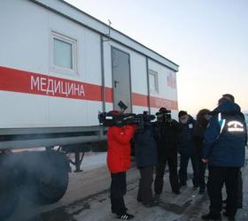 Мобильный пункт медицинской помощи между Правохеттинском и Пангодой