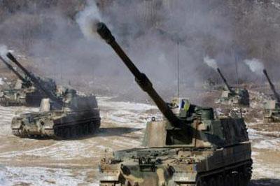 КНДР ведет артиллерийский залп возле границ с Южной Кореей