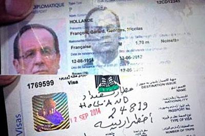Отсканированные странички паспорта Франсуа Олланд попали в интернет