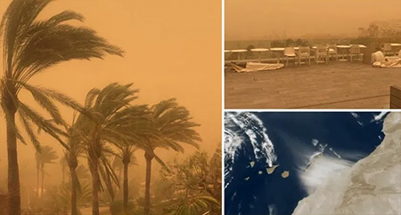 Песчаная буря из Сахары на Канарских островах