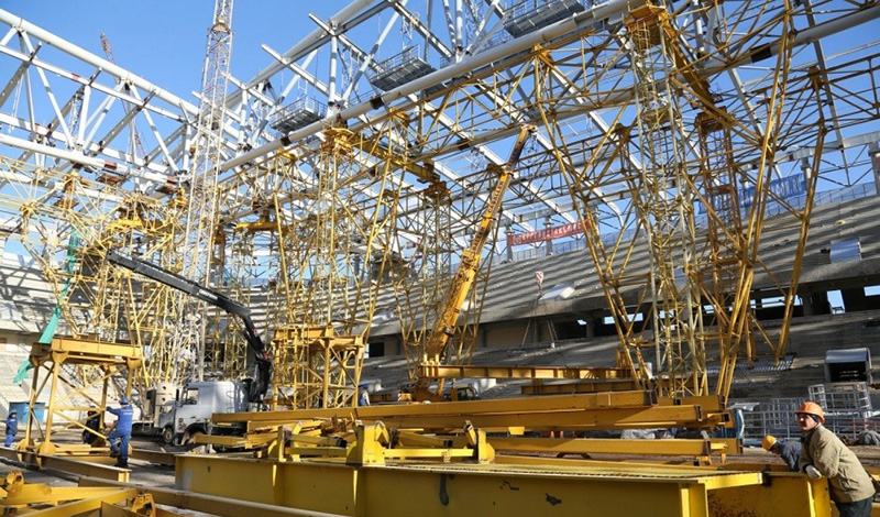 INGRAD начал монтаж металлоконструкций «Северстали» на ФОКе стадиона «Торпедо»