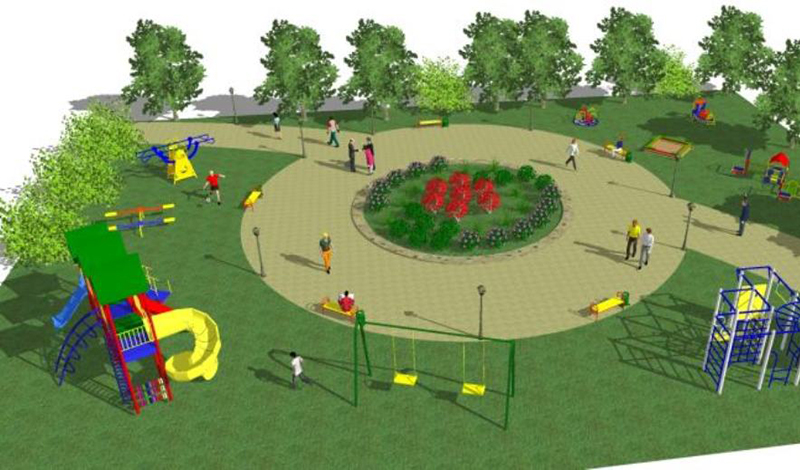 В детском парке «Артемка» появится спортивная площадка с клумбой