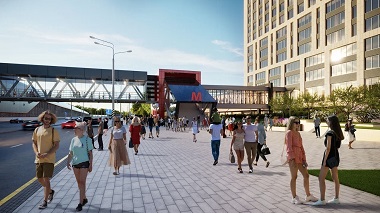 Началось строительство крытого перехода из метро в бизнес-квартал «Прокшино»