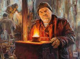 Художник из Татарстана написал портрет мастера, который разработал печи для спецоперации