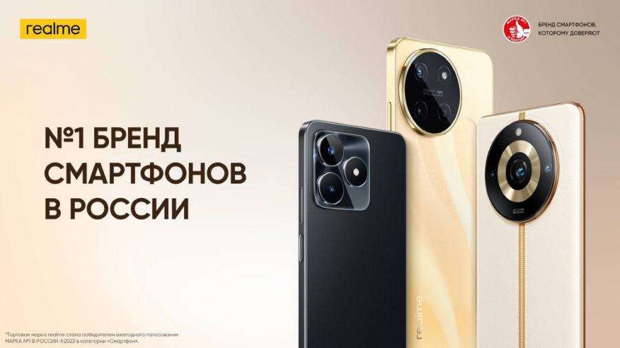 Компания realme стала лауреатом премии «Марка №1 в России»